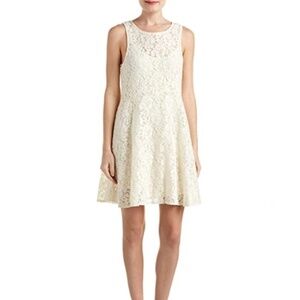 Free People Cream Sheer Lined Floral Print Sleeveless Dress Size Small
